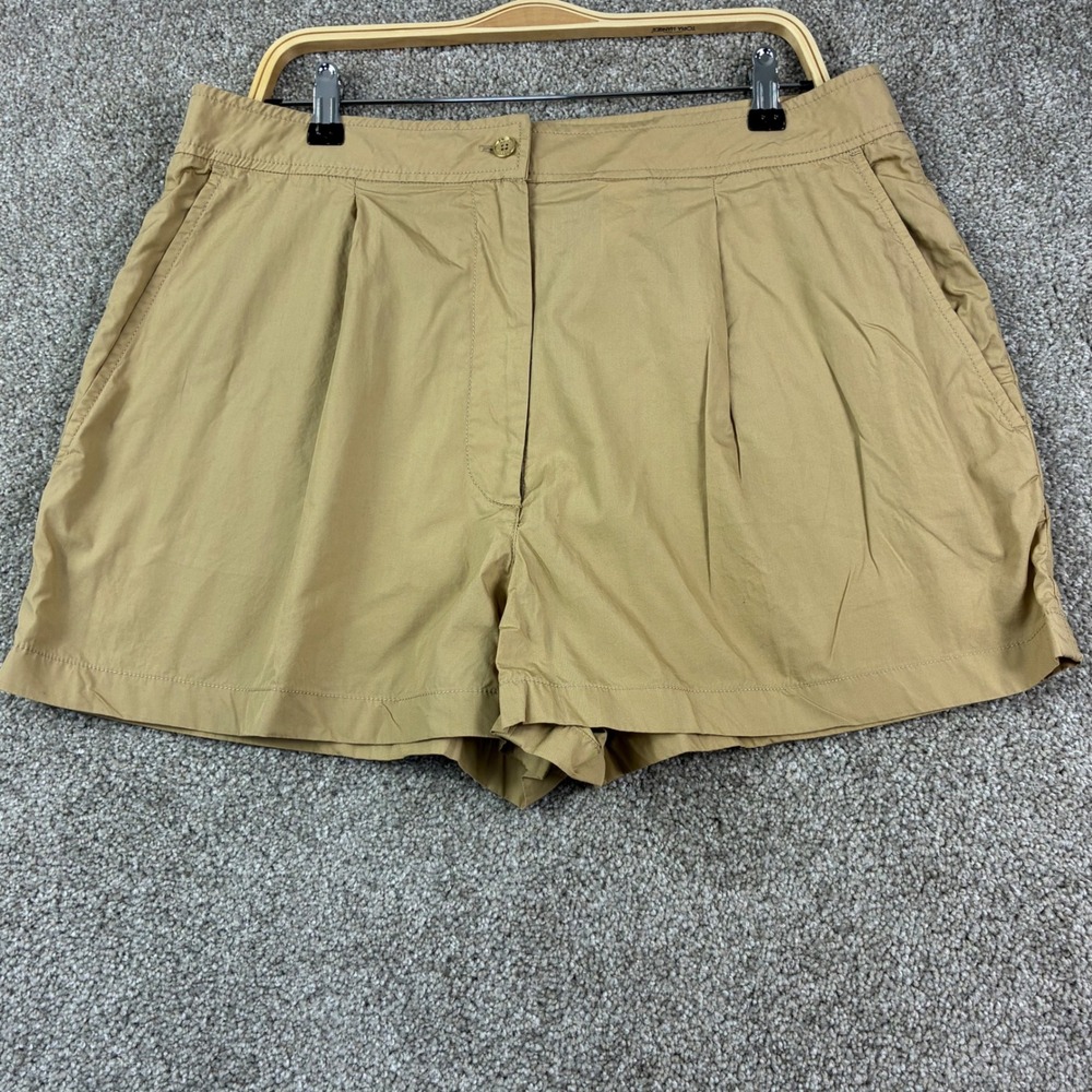 Michael Michel Kors Pleated Shorts Size 14 Khaki High Rise Tailored Preppy